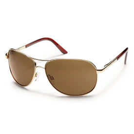 Suncloud Aviator Gold Sunglasses w/ Brown Polarized Lens